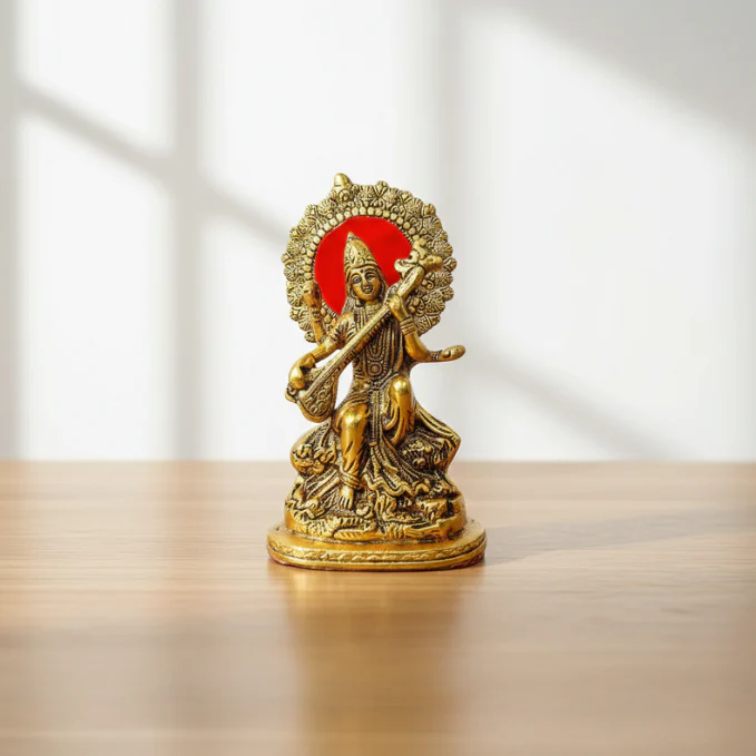 Brass Saraswati