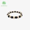 Black Agate With Tulsi Bracelet