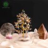 Seven Chakra Crystal Tree Of Life With Clear Quartz Amethyst Cluster Base