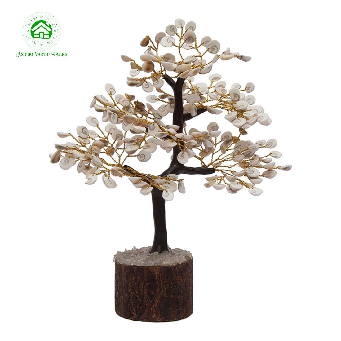 Natural & Original Gomti Chakra Tree for Good Luck & Prosperity (100 Beads Approx) Decorative Showpiece - 20 cm (Stone, Multicolor)