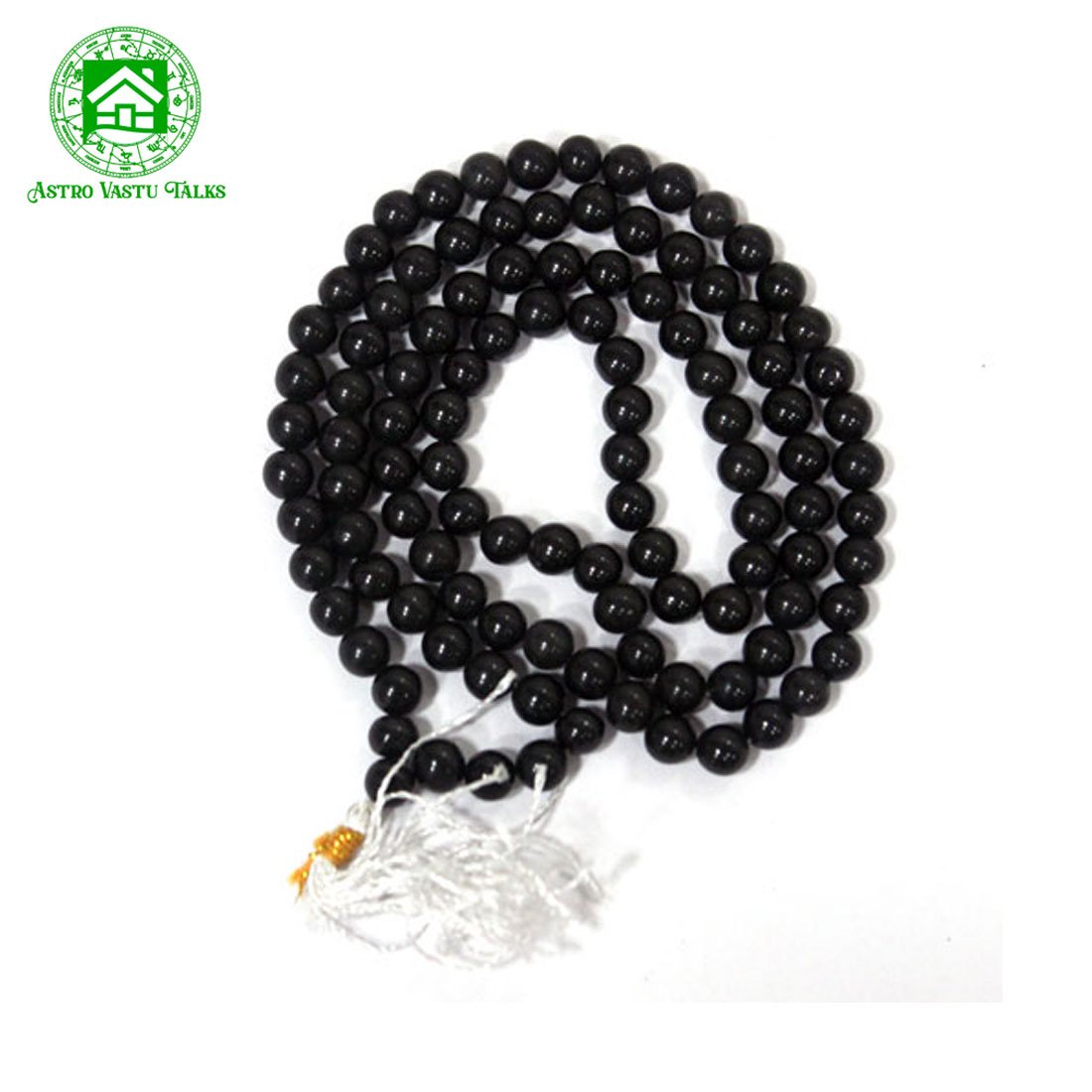 Kale Hakik Ki Mala - Black Agate Rosary