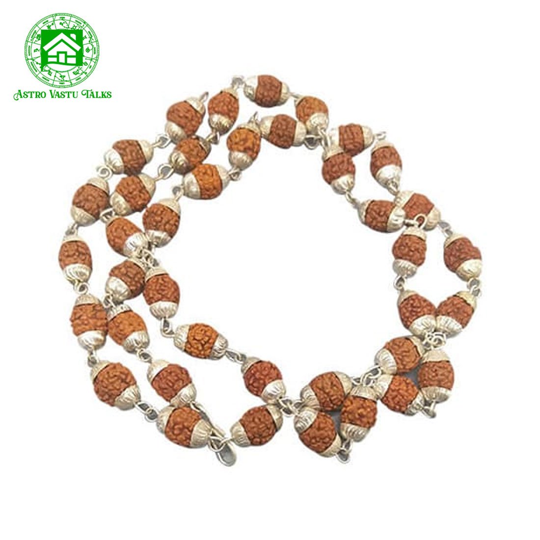 White Metal covering Rudraksha Mala