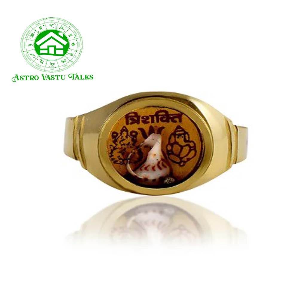 Ashtadhatu Trishakti Rudraksha Ring
