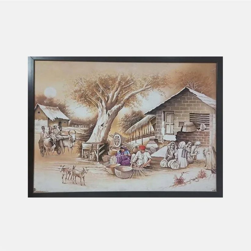 Village Scene Painting (Small)